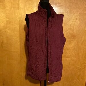 dressbarn Maroon XL Quilted Vest